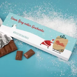 XL Schokolade mit Weihnachtsmann, Name und Wunschtext