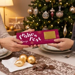 XL Schokolade zu Weihnachten mit Geldumschlag & Wunschtext personalisiert | Geld Geschenk fürs Fest