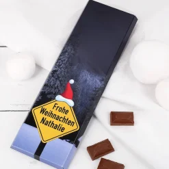 XL Weihnachtsschokolade mit Schild und Name