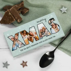 XMAS Schokolade zu Weihnachten mit Ihren Fotos und Text