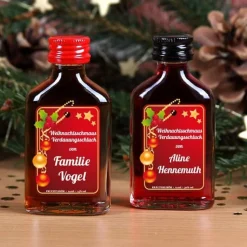 12x Weihnachtsschnaps mit Wunschnamen
