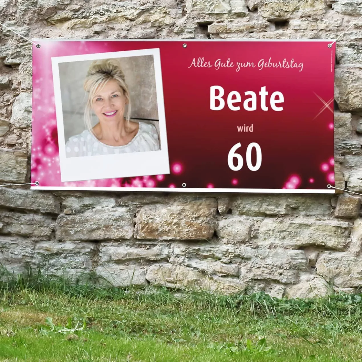 XXL-Banner zum Geburtstag mit Name, Alter und Foto