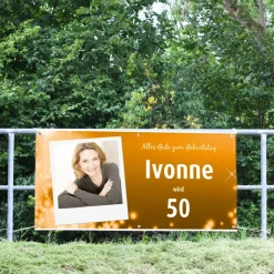 XXL-Banner zum Geburtstag mit Name, Alter und Foto