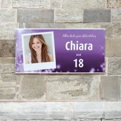 XXL-Banner zum Geburtstag mit Name, Alter und Foto