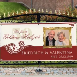XXL-Banner zur Goldenen Hochzeit mit Foto