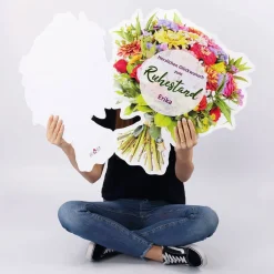 XXL Blumenstrauß Klappkarte zum Ruhestand mit Name