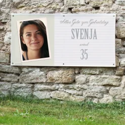 XXL Geburtstagsbanner mit Foto, Name und Alter