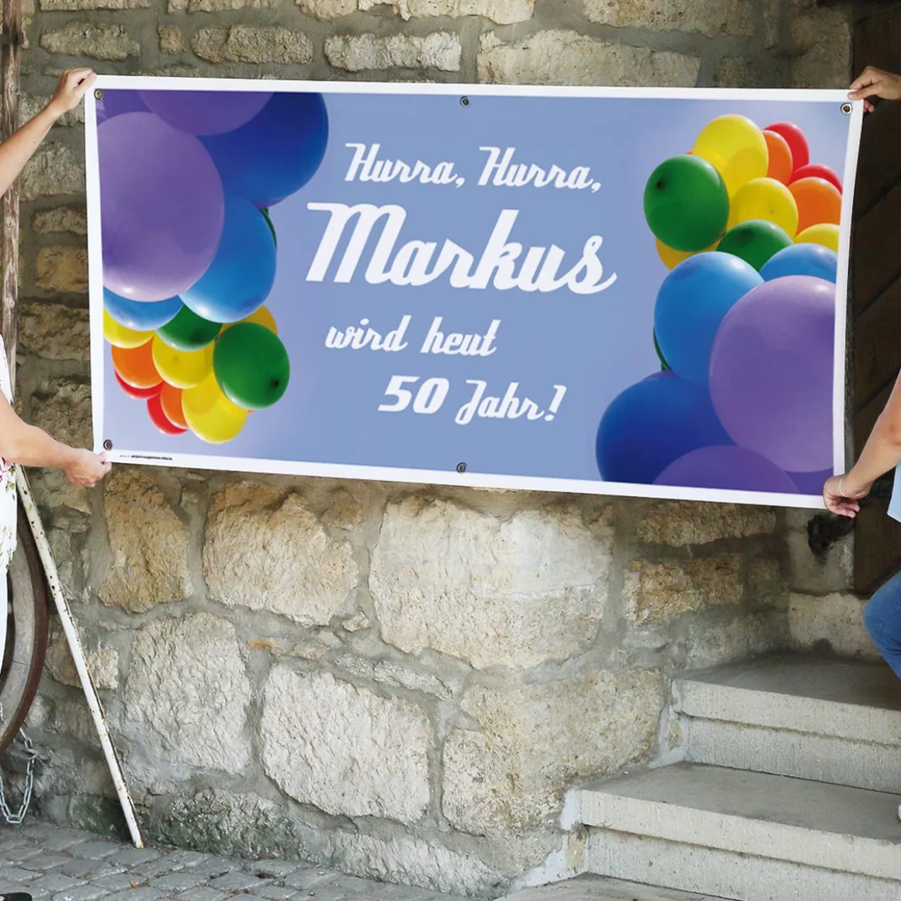 XXL Geburtstagsbanner - mit Luftballons