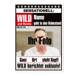 XXL Klappkarte - Zeitung zur Rente - mit Foto und Name