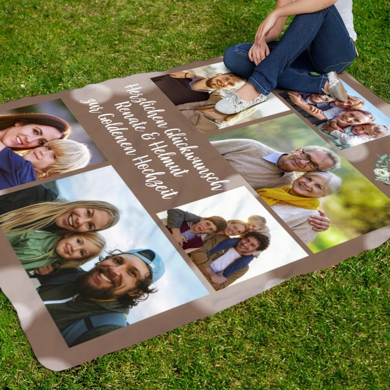 XXL Kuscheldecke mit 7 Fotos, Text & Symbolauswahl | Sherpadecke als Geschenk für viele Anlässe