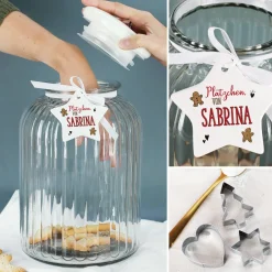 XXL Leonardo Glasdose mit Sternanhänger - Plätzchen von