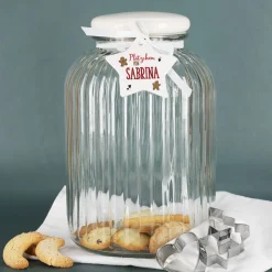 XXL Leonardo Glasdose mit Sternanhänger - Plätzchen von