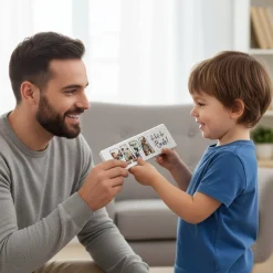 XXL Schokolade personalisiert mit 4 Fotos als Geschenk für den besten Papa | 300 g