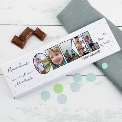 XXL Schokolade personalisierbar mit 5 Fotos | Geschenk für den besten Onkel | 300 g