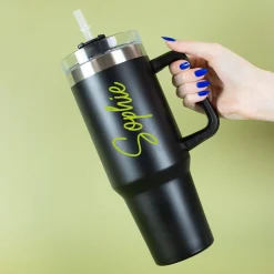 XXL Thermobecher personalisierbar mit Name | Auswahl Schriftfarbe | Thermo Cup 1,2 Liter