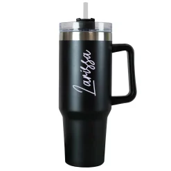 XXL Thermobecher personalisierbar mit Name | Auswahl Schriftfarbe | Thermo Cup 1,2 Liter