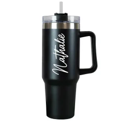 XXL Thermobecher personalisierbar mit Name | Auswahl Schriftfarbe | Thermo Cup 1,2 Liter