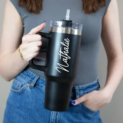 XXL Thermobecher personalisierbar mit Name | Auswahl Schriftfarbe | Thermo Cup 1,2 Liter