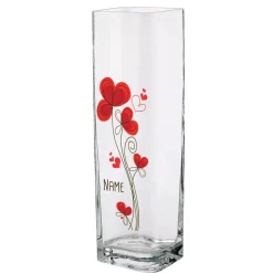 XXL Vase mit abstraktem Blumenmotiv und Ihrem Wunschnamen