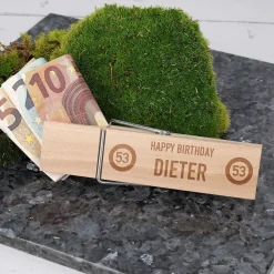 XXL Wäscheklammer mit persönlicher Gravur zum Geburtstag