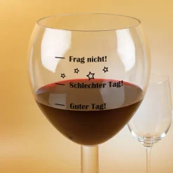 XXXL Weinglas 3 Liter mit Stimmungsbarometer | Lustiger Scherzartikel für Weinliebhaber als Geschenk