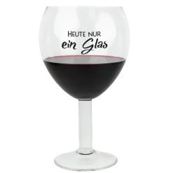 XXXL Weinglas 3L mit Spruch 'Heute nur ein Glas' | Riesiges Weinglas als witziges Geschenk & Dekoidee