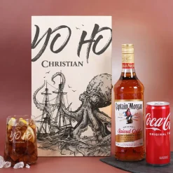 Yo Ho - Hochwertiges Geschenkset mit Captain Morgan, Coca Cola und Glas