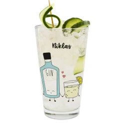 "You are the Gin to my tonic" - bedrucktes Trinkglas mit Name