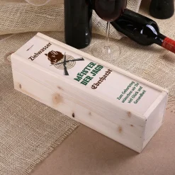 Zielwasser - Flaschenverpackung aus Holz mit Name und Wunschtext für Jäger