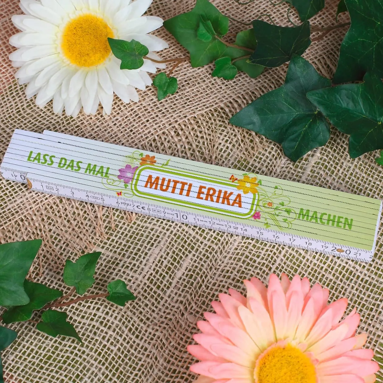 Zollstock mit Blumenmotiv für Frauen