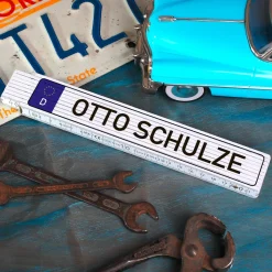 Zollstock Nummernschild mit Wunschname