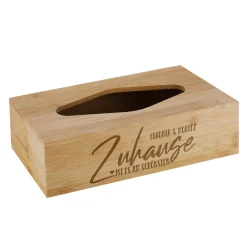 Zuhause ist es am Schönsten - Taschentuchbox mit Namensgravur