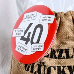 Zum 40. Geburtstag Geschenkset Verkehrszeichen (5-teilig)