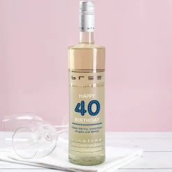 Zum 40. Geburtstag - Weißwein mit individuellem Aufdruck