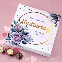 Zum Muttertag - Lindt-Pralinen mit Ihrem Text und Golddruck veredelt