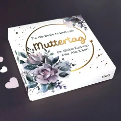 Zum Muttertag - Lindt-Pralinen mit Ihrem Text und Golddruck veredelt