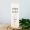 Zwei Herzen, ein Versprechen. - Hochzeitskerze mit Namen und Datum